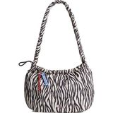 Tommy Hilfiger Siyah Kadın Omuz Çantası Tjw Icon Charms Zebra Hobo - Siyah - Beyaz