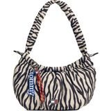 Tommy Hilfiger Siyah Kadın Omuz Çantası Tjw Icon Charms Zebra Shlder Bag - Siyah - Beyaz