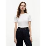 Tommy Hilfiger SLIM CODY C-NK S/S TEE Kadın Beyaz T-Shirt - WW0WW40587