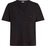 Tommy Hilfiger SLUB MDRN V-NK SS T-SHIRT Kadın Siyah T-Shirt - WW0WW43901