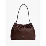 Tommy Hilfiger Soft Leather Shoulder Bag Kadın Kahverengi Çanta - Aw0aw18307