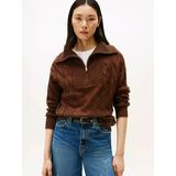Tommy Hilfiger Soft Wool Cable 1/2 Zıp Ls Swt Kadın Kahverengi Sweatshirt - Ww0ww46425