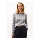Tommy Hilfiger SOFT WOOL CABLE C-NK LS SWT Kadın Gri Kazak - WW0WW43586