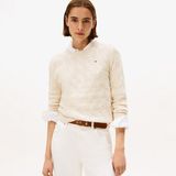 Tommy Hilfiger Soft Wool Cable Kadın Bej Kazak - ADK-Bej