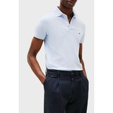 Tommy Hilfiger Streç Pamuklu Slim Fit Düğmeli Polo Yaka T Shirt Erkek Polo Yaka T Shirt MW0MW17771 C1O - Açık Mavi