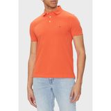 Tommy Hilfiger Streç Pamuklu Slim Fit Düğmeli Polo Yaka T Shirt Erkek Polo Yaka T Shirt MW0MW17771 Scx - Turuncu