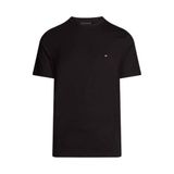 Tommy Hilfiger Tam Kalıp Bisiklet Yaka Teknik Kumaş T-Shirt, L, MW0MW37313, Triple Black, Erkek