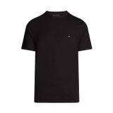 Tommy Hilfiger Tam Kalıp Bisiklet Yaka Teknik Kumaş T-Shirt, S, MW0MW37313, Triple Black, Erkek