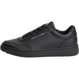 Tommy Hilfiger TH BASKET CORE LEATHER Erkek Spor Ayakkabı Black 43