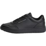 Tommy Hilfiger TH BASKET CORE LEATHER Erkek Spor Ayakkabı Black 45