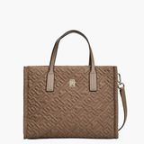 Tommy Hilfiger Th City Mini Tote Mono Naylon Aw0aw18162 Taşıma Çantası, Haki (Nordic Taupe), Einheitsgröße
