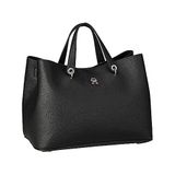 Tommy Hilfiger th emblem satchel Kadın El Çantası black OS