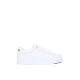 Tommy Hilfiger Th Foxing Platform Detaylı Deri Sneaker, 39, FW0FW09018YBS, White, Kadın