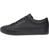 Tommy Hilfiger Th Hı Vulc Core Deri Karışımlı Logolu Sneaker Erkek Ayakkabı, Black, 43 EU, numeric_43