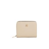 Tommy Hilfiger TH Icon Orta Boy Fermuarlı Kapaklı Cüzdan, Medium, P68949S9144, Beyaz, Kadın, Sandal Ağacı, Taglia Unica