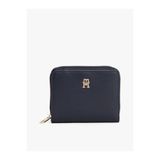 Tommy Hilfiger TH Icon Orta Boy Fermuarlı Kapaklı Kadın Mavi Cüzdan AW0AW17742DW6