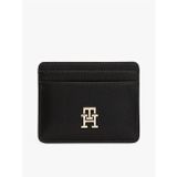 Tommy Hilfiger TH Icon Orta Boy Fermuarlı Monogram Kapaklı Kadın Siyah Cüzdan AW0AW17743BDS