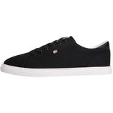 Tommy Hilfiger TH LOW PROFILE VULC CANVAS Kadın Spor Ayakkabı, Black, 38