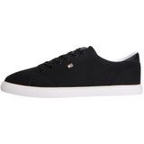 Tommy Hilfiger TH LOW PROFILE VULC CANVAS Kadın Spor Ayakkabı, Black, 39