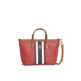 Tommy Hilfiger TH Monoplay Mini Tote Stripe LE Kadın Çanta, Kırmızı