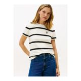 Tommy Hilfiger TH SCRIPT REG C-NK SS TEE Kadın Bej T-Shirt - WW0WW47809