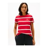 Tommy Hilfiger TH SCRIPT REG C-NK SS TEE Kadın Kırmızı T-Shirt - WW0WW47809