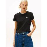 Tommy Hilfiger Th Scrıpt Reg C-Nk Ss Tee Kadın Siyah T-Shirt - Ww0ww47809