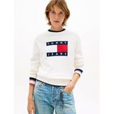 Tommy Hilfiger Tipping Flag Kazak, M, DW0DW22316, Antik Beyaz, Kadın