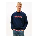 Tommy Hilfiger TJM 90'lar Dokulu Grafik Baskılı Bisiklet Yaka Erkek Mavi Sweatshirt DM0DM22373C1G