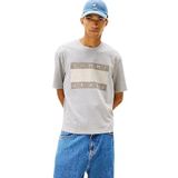 Tommy Hilfiger TJM 90S Distressed Flag T-shirt, S, DM0DM22463, Orta Gri, Erkek