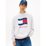Tommy Hilfiger TJM 90S WAVY FLAG CREW EXT Erkek Sweatshirt, Ice Grey Heather, XL