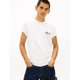 Tommy Hilfiger Tjm Dar Kesim Göğüs Imzalı Kısa Kollu Erkek Beyaz T-Shirt DM0DM22538YBL - XL