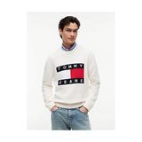 Tommy Hilfiger Tjm Erkek Regular Flag Kazak - Beyaz - XL