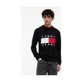 Tommy Hilfiger Tjm Erkek Regular Flag Kazak - Siyah - XL