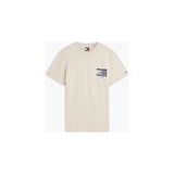 Tommy Hilfiger Tjm Erkek Regular Sign Flag S/s T-Shirt - Bej