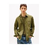 Tommy Hilfiger Tjm Erkek Regular Washed Twill Gömlek - Orman Yeşili - XL