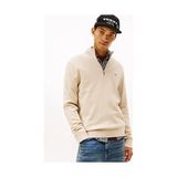 Tommy Hilfiger Tjm Erkek Slim Essential Bej Yarım Fermuarlı Kazak