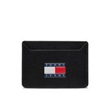 Tommy Hilfiger TJM HERITAGE LEATHER CC HOLDER Erkek Cüzdan, Siyah, Tek Beden