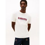 Tommy Hilfiger Tjm Normal Kesim Aplikeli Grafik Baskılı Erkek Beyaz T-Shirt DM0DM22719YBH - XL