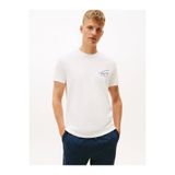 Tommy Hilfiger TJM Normal Kesim İmzalı Sırt Baskılı Erkek Beyaz T-shirt DM0DM22320YBL