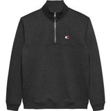 TOMMY HILFIGER TJM REG BADGE QZ EXT Erkek Sweatshirt, Black Htr, L