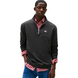 TOMMY HILFIGER TJM REG BADGE QZ EXT Erkek Sweatshirt, Black Htr, M