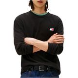 TOMMY HILFIGER TJM REG BADGE TEE LS Erkek T-shirt, Siyah, S