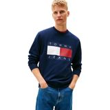 Tommy Hilfiger TJM REG BIG FLAG CNECK EXT Erkek Sweatshirt Dark Blue L