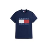 Tommy Hilfiger tjm reg big flag ss tee ext Erkek T-Shirts dark night navy S