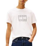 TOMMY HILFIGER TJM REG CENTER FLAG SS TEE Erkek T-shirt, Ancient White, S