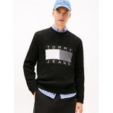 TOMMY HILFIGER TJM REG FLAG BEARER SWEATER Erkek Kazak, Black, L