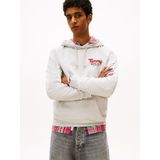 Tommy Hilfiger tjm reg font play hoodie ext Erkek Sweatshirt Lt Grey Htr L
