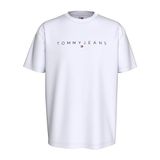 Tommy Hilfiger TJM REG Linear Logo Tee Ext Beyaz Erkek T-shirt