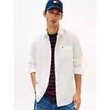 Tommy Hilfiger Tjm Reg Lınen Shırt Erkek Beyaz Gömlek - Dm0dm22760